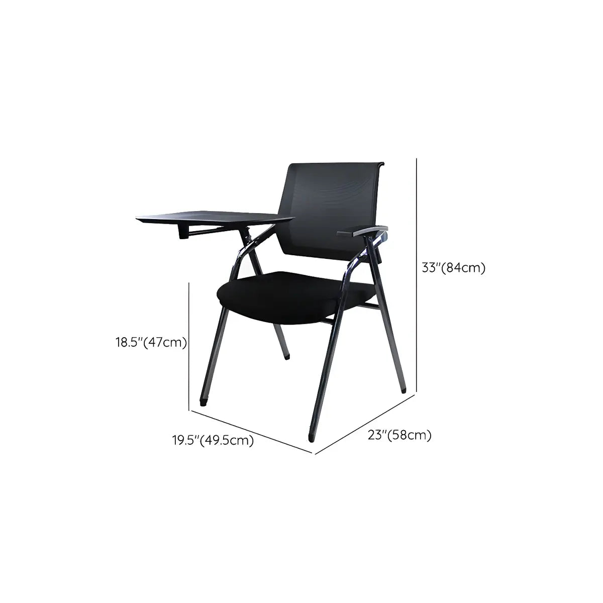 Ergonomic Modern Mesh Conference Black Office Chair Image - 51