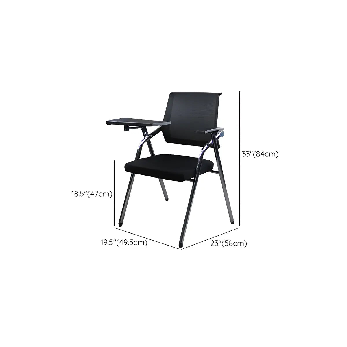 Ergonomic Modern Mesh Conference Black Office Chair Image - 54