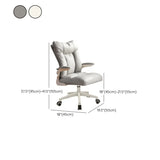 Ergonomic Off-White Modern Swivel Leather Office Chair Image - 19