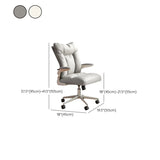 Ergonomic Off-White Modern Swivel Leather Office Chair Image - 20