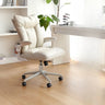 Ergonomic Off-White Modern Swivel Leather Office Chair Image - 5