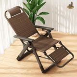 Ergonomic Rattan Outdoor Chair Small Recliner Brown Image - 1