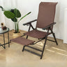 Ergonomic Rattan Outdoor Chair Small Recliner Brown Image - 11