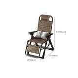 Ergonomic Rattan Outdoor Chair Small Recliner Brown Image - 19