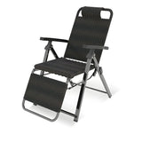 Ergonomic Rattan Outdoor Chair Small Recliner Brown Image - 3