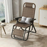 Ergonomic Rattan Outdoor Chair Small Recliner Brown Image - 5