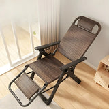 Ergonomic Rattan Outdoor Chair Small Recliner Brown Image - 6