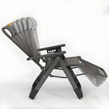 Ergonomic Rattan Outdoor Chair Small Recliner Brown Image - 8