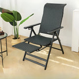 Ergonomic Rattan Outdoor Chair Small Recliner Brown Image - 9