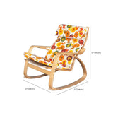 Ergonomic Red Natural Wood Rocking Chair with Back Image - 13