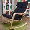 Ergonomic Red Natural Wood Rocking Chair with Back Image - 6