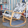 Ergonomic Red Natural Wood Rocking Chair with Back Image - 7