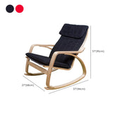 Ergonomic Red Natural Wood Rocking Chair with Back #size