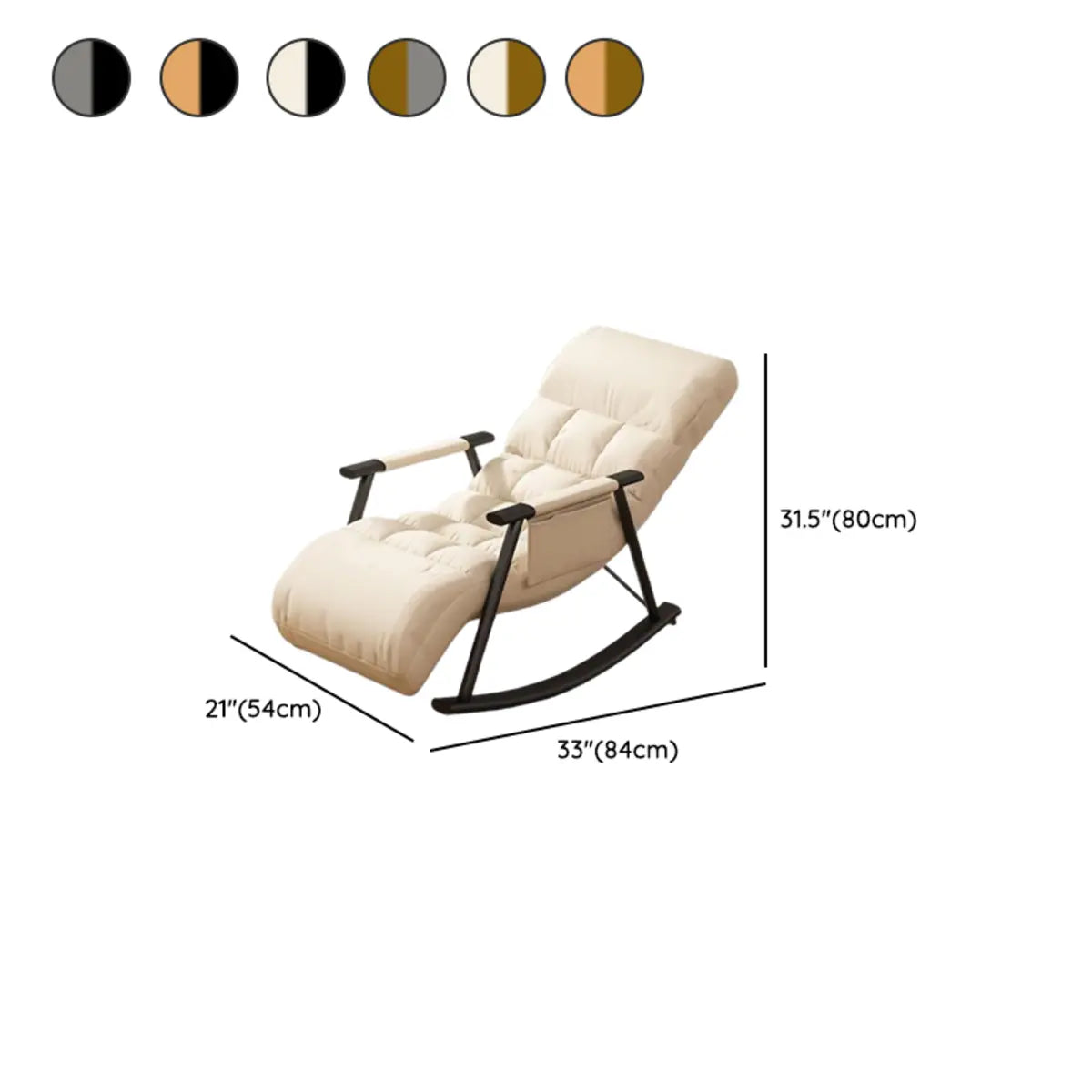 Ergonomic Stain Resistant Track Arms Rocking Chair 