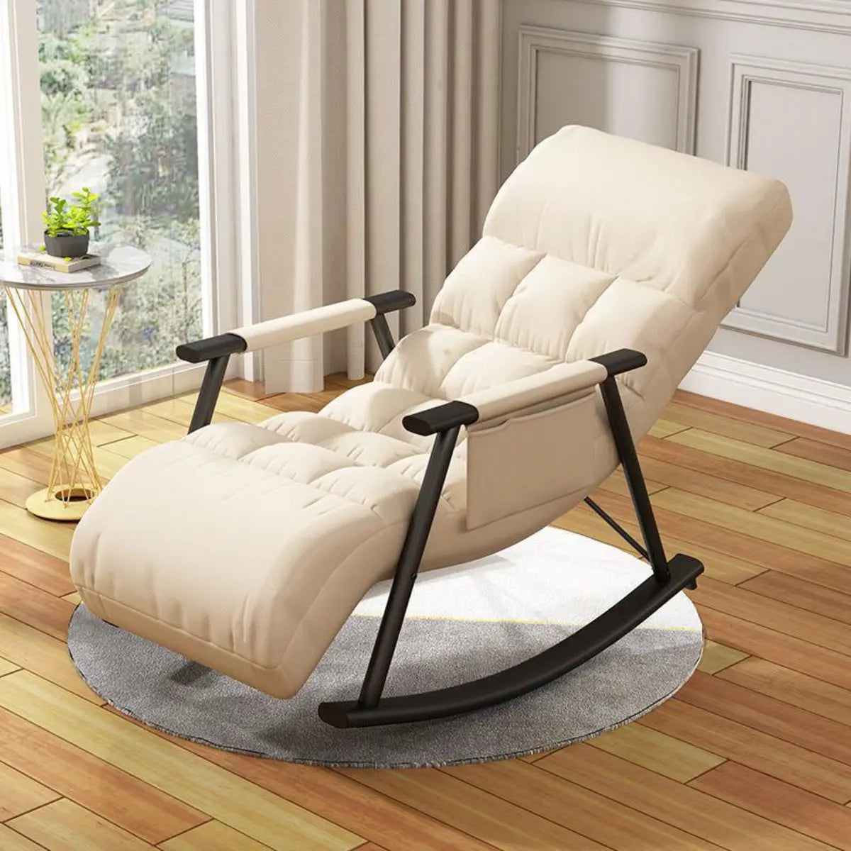 Ergonomic Stain Resistant Track Arms Rocking Chair Image - 3