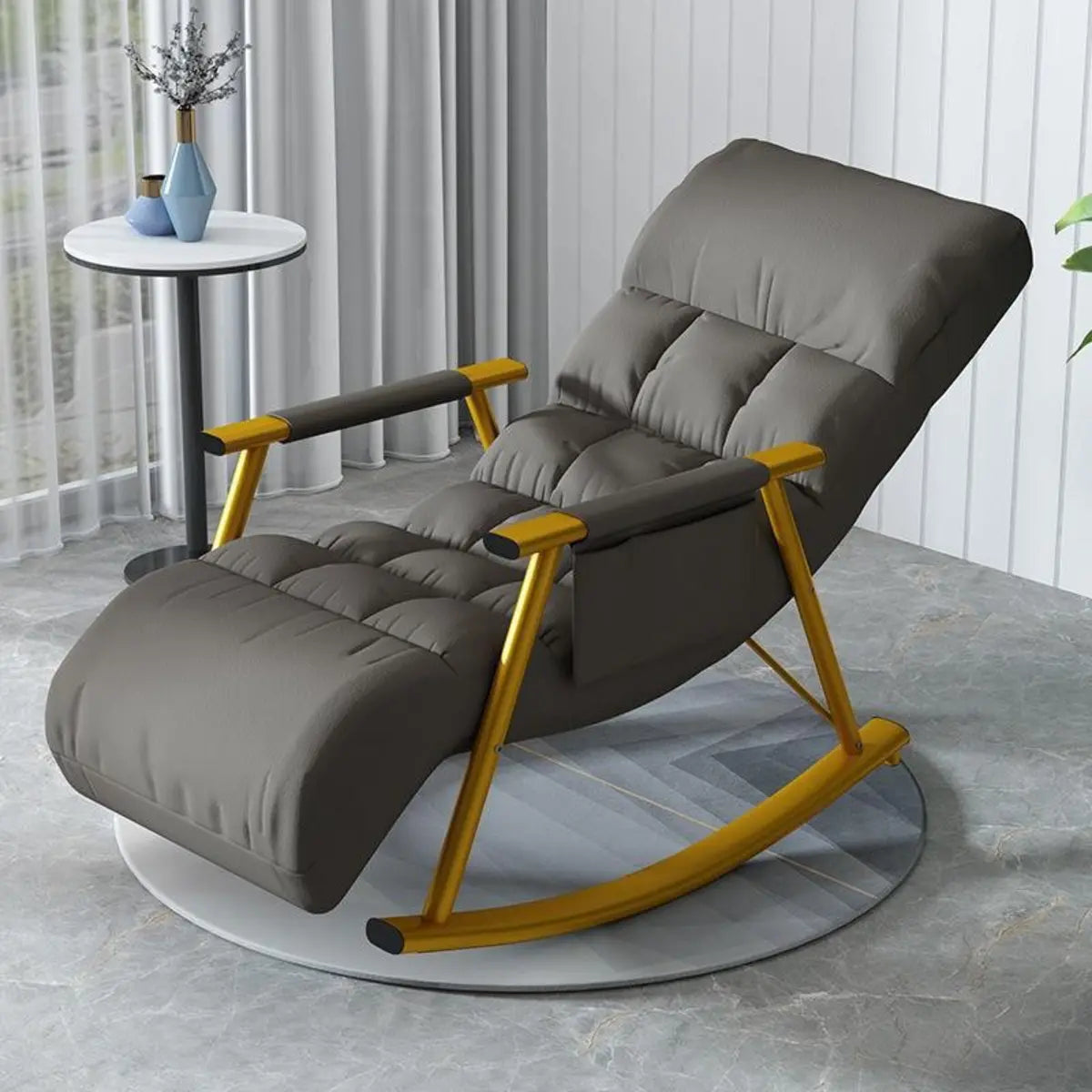 Ergonomic Stain Resistant Track Arms Rocking Chair Image - 5