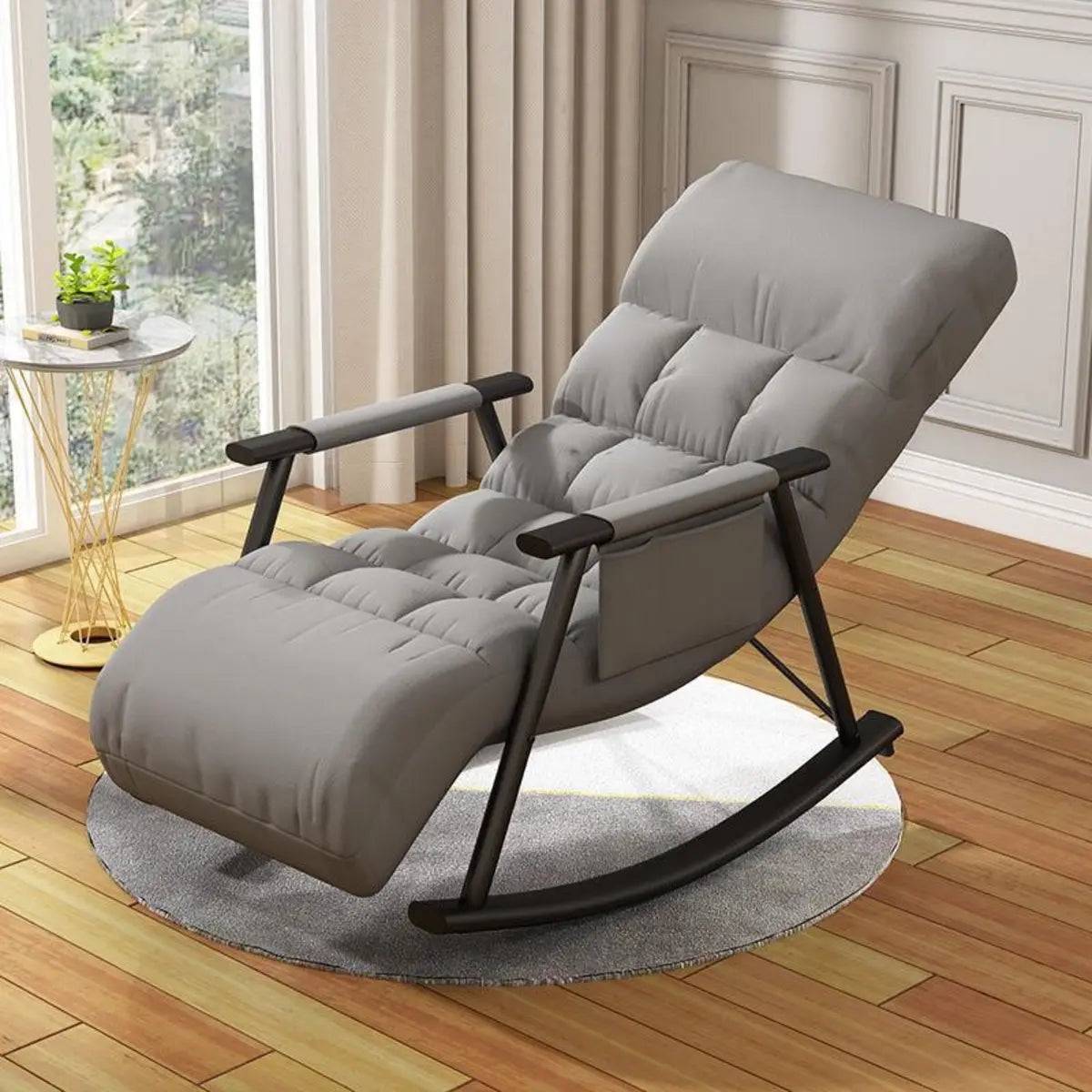 Ergonomic Stain Resistant Track Arms Rocking Chair Image - 6