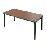 Espresso Wood Tone Square Metal Outdoor Coffee Table Image - 13