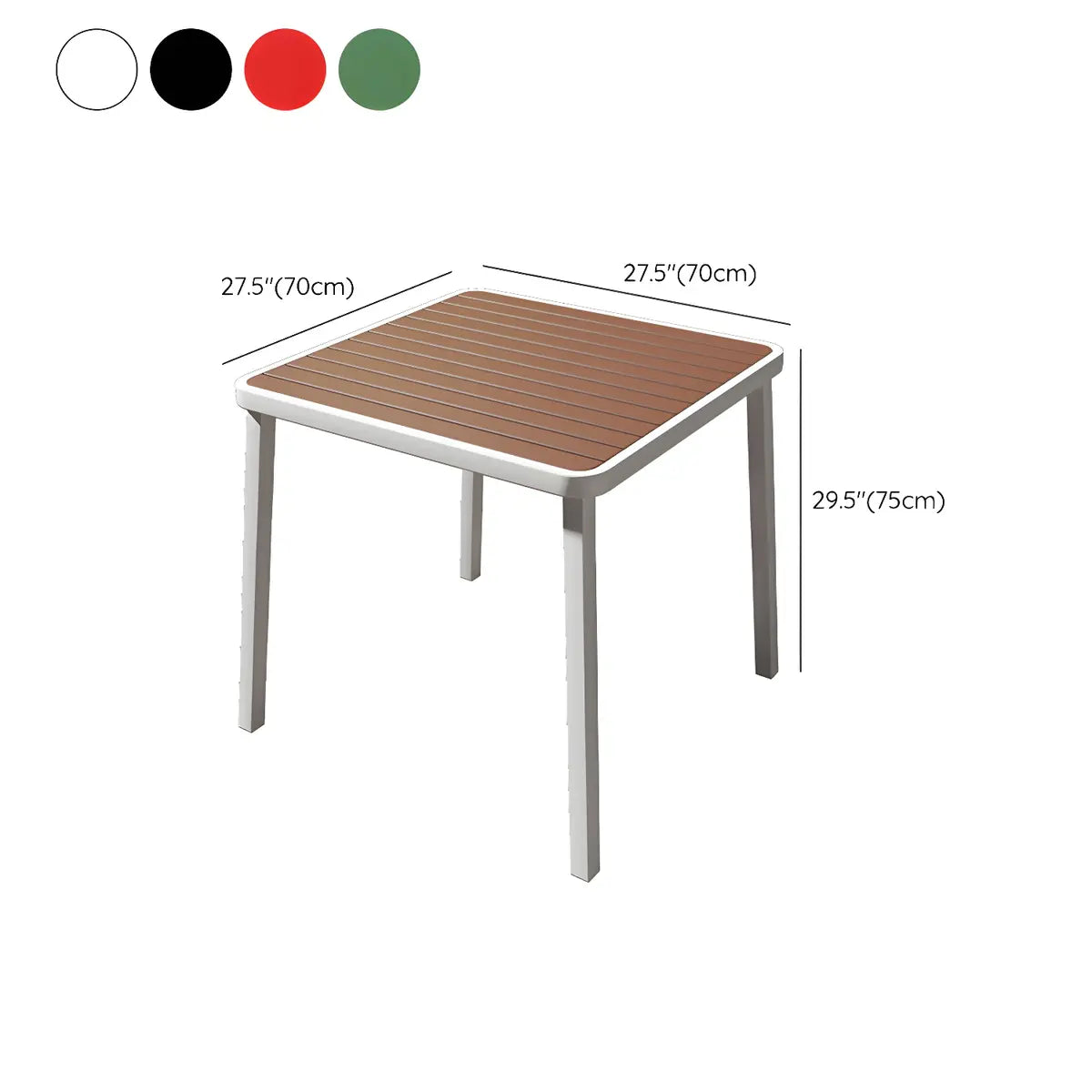 Espresso Wood Tone Square Metal Outdoor Coffee Table 