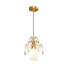 European Gold Curved Arm Crystal Dining Room Pendant Light Image - 3