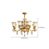 European Luxury Crystal Flower Dining Room Gold Chandelier Image - 14