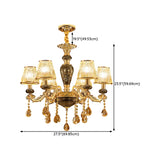 European Luxury Curved Ceramic Dining Room Gold Chandelier #size