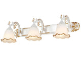 European Style Three-Light Floral White Vanity Light Image - 10