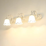 European Style Three-Light Floral White Vanity Light Image - 11