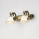 European Style Three-Light Floral White Vanity Light Image - 13