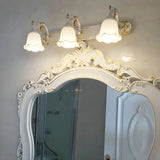 European Style Three-Light Floral White Vanity Light Image - 6