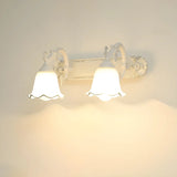 European Style Three-Light Floral White Vanity Light Image - 9