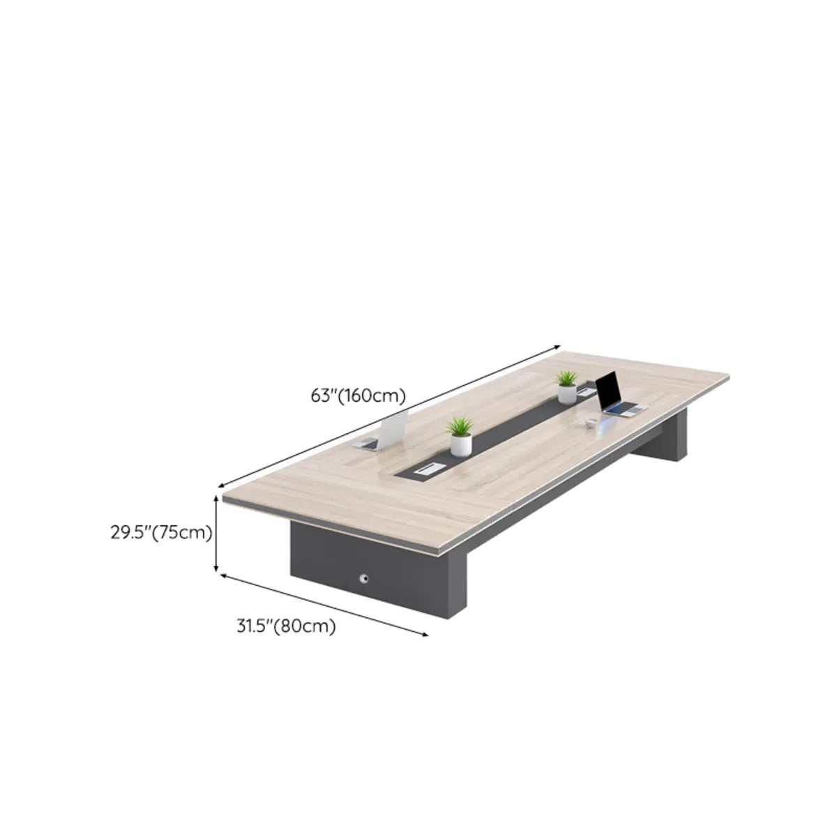 Executive Multi-person Rectangular Wood Office Conference Desk 