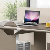 Executive Rectangular Wood Grain Desk Set with Cabinets Image - 9