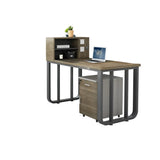 Executive Rectangular Wood Gray Storage Office Furniture Set Image - 13