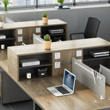 Executive Rectangular Wood Gray Storage Office Furniture Set Image - 16