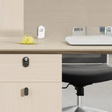 Executive Single Pedestal Wood White Storage Office Desk Set Image - 10