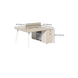 Executive Single Pedestal Wood White Storage Office Desk Set #size