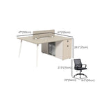 Executive Single Pedestal Wood White Storage Office Desk Set Image - 18