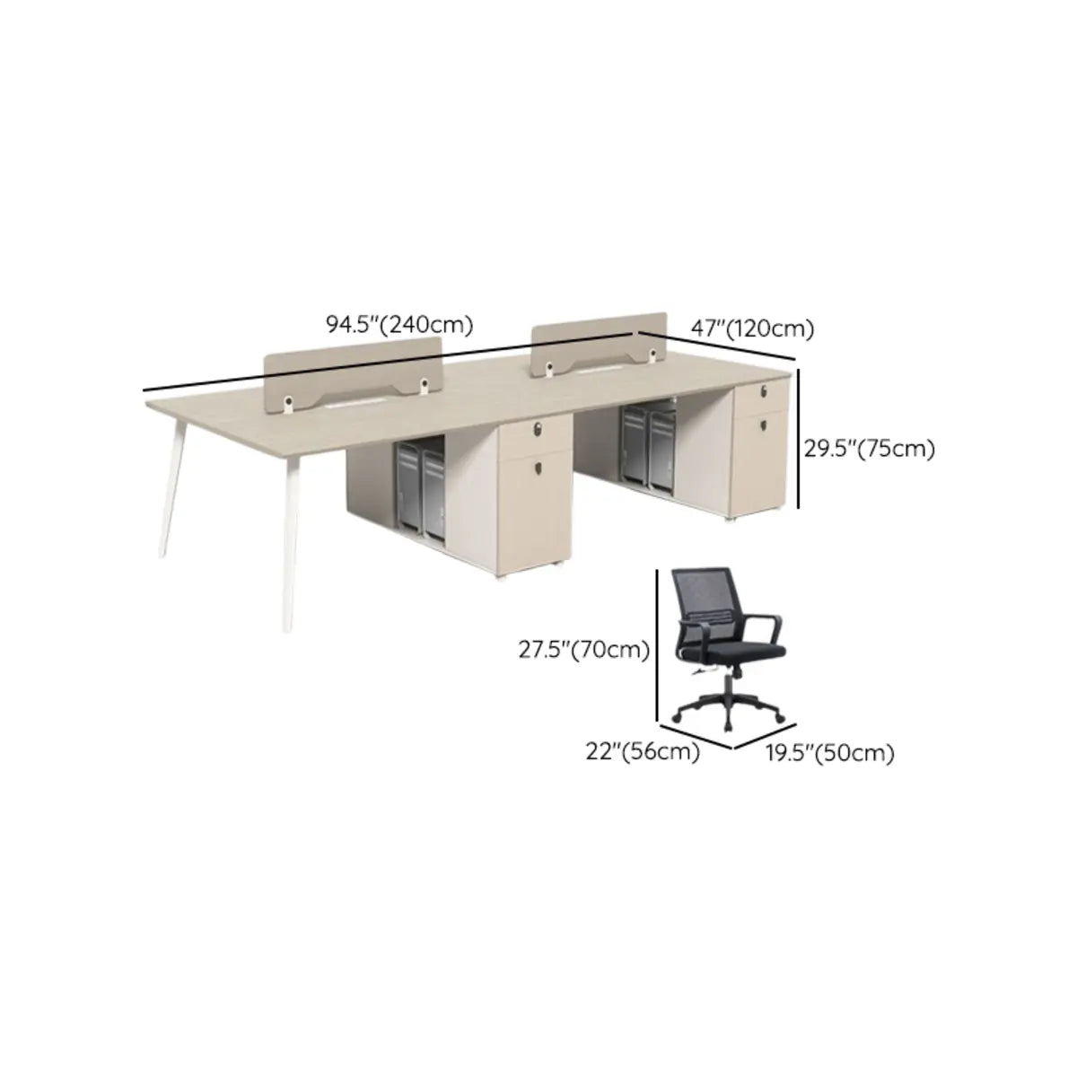 Executive Single Pedestal Wood White Storage Office Desk Set Image - 19