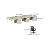 Executive Single Pedestal Wood White Storage Office Desk Set Image - 20