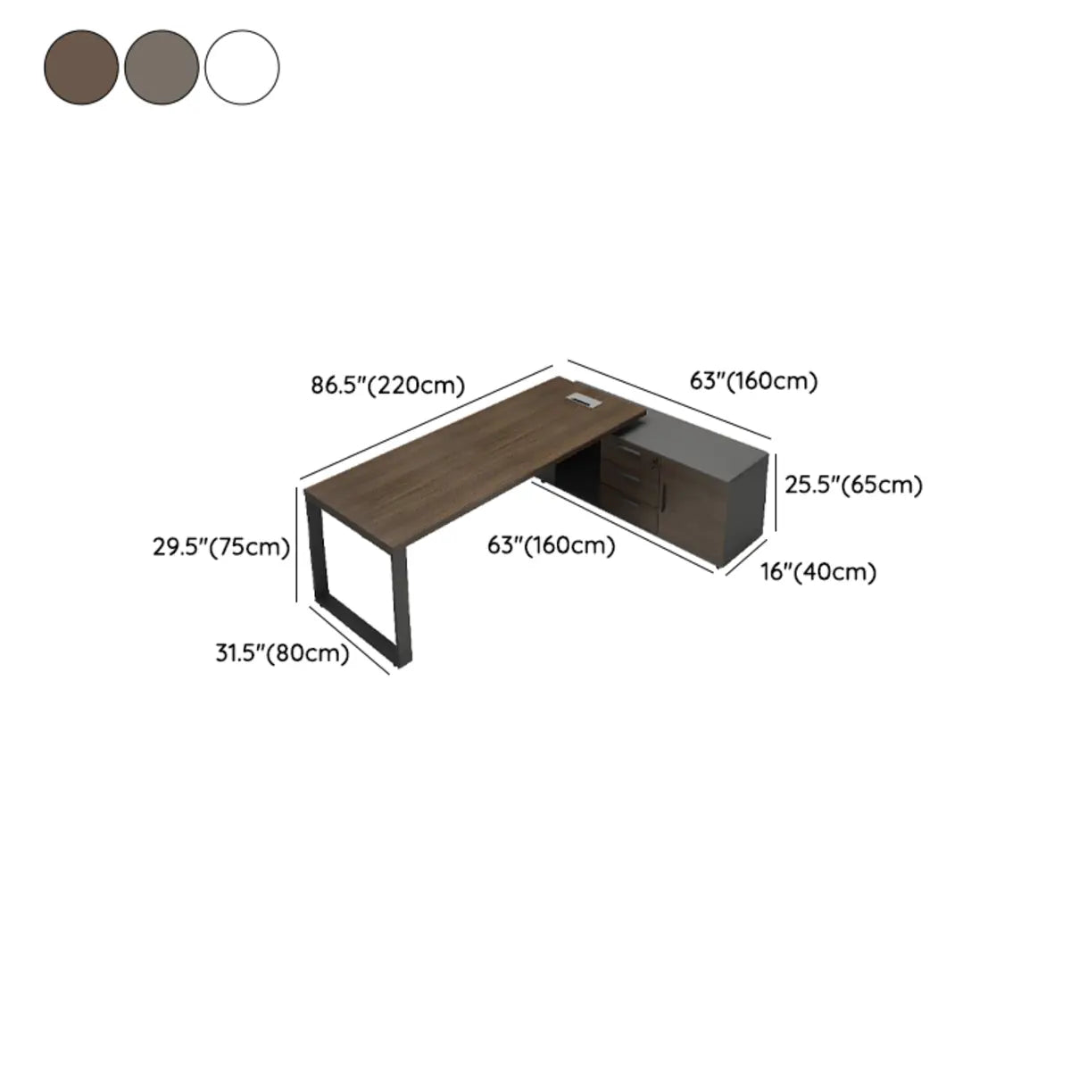 Executive Wood Storage Long Deep L-Shaped Computer Desk Image - 18