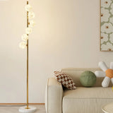 Exquisite 6-Light Globe Gold Curve Metal Floor Lamp Image - 3