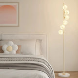 Exquisite 6-Light Globe Gold Curve Metal Floor Lamp Image - 4