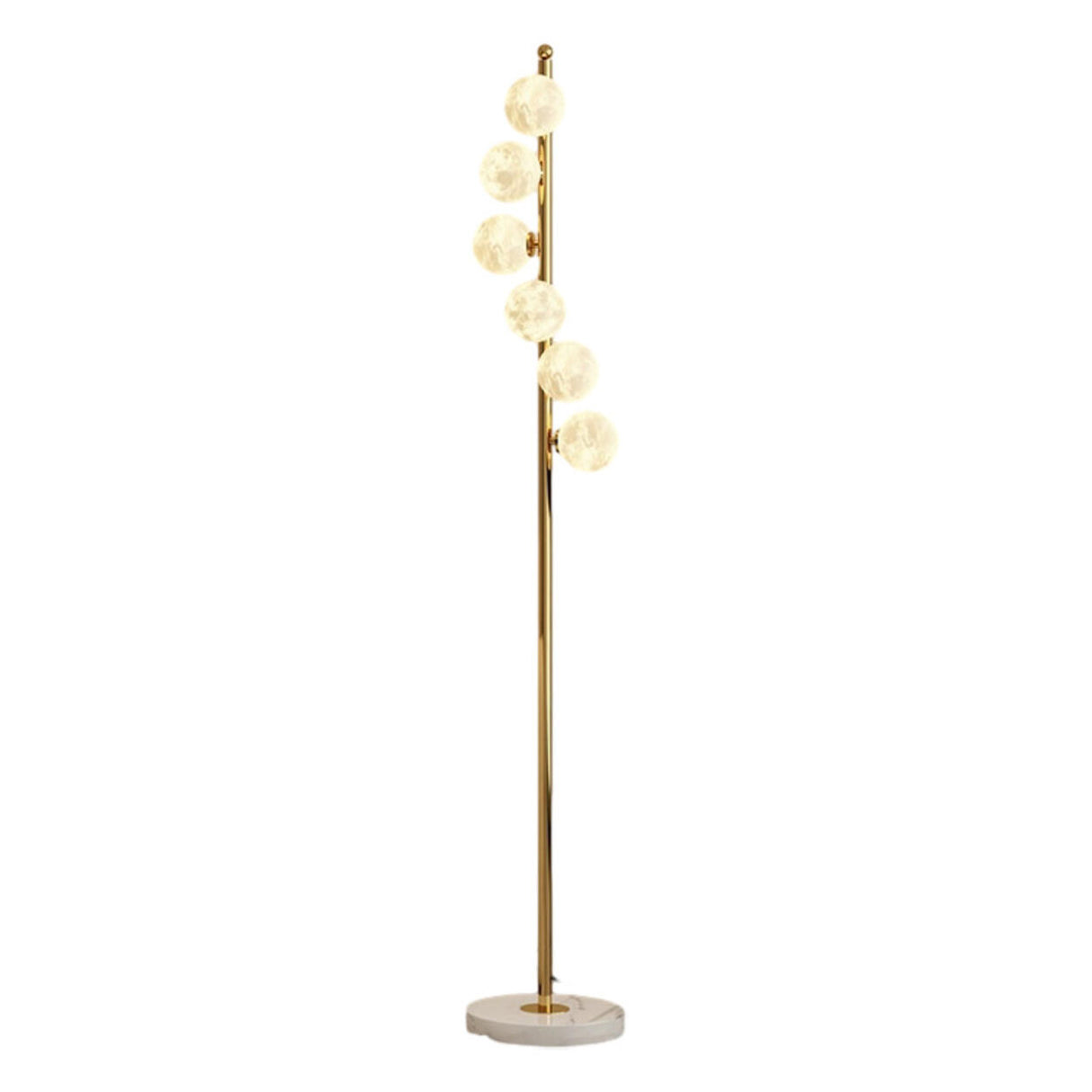 Exquisite 6-Light Globe Gold Curve Metal Floor Lamp Image - 5