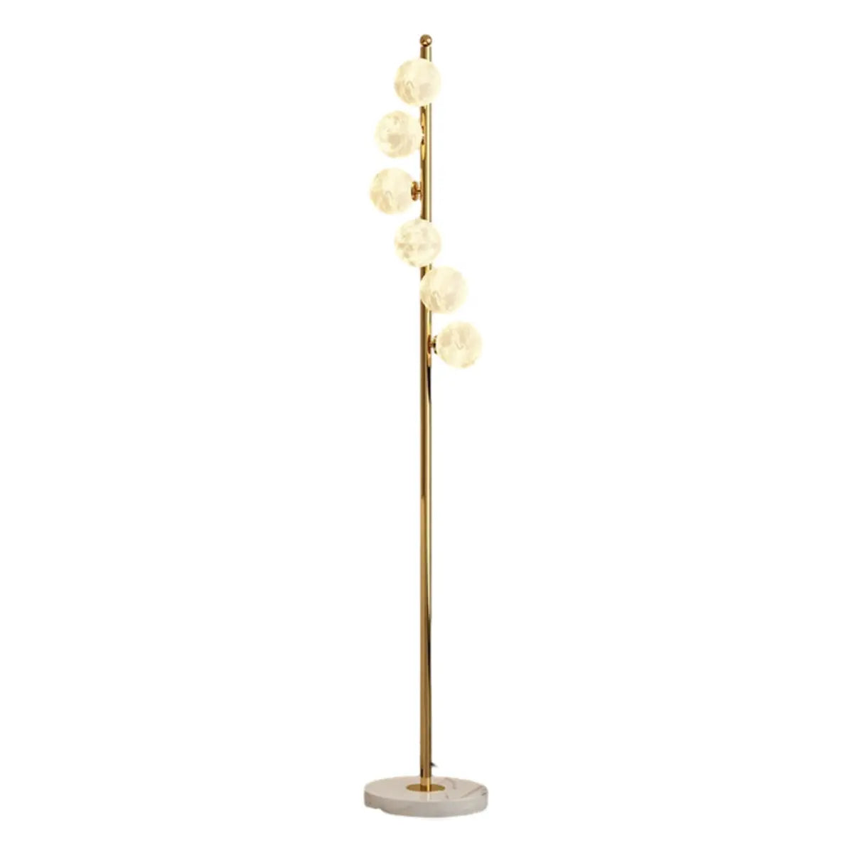 Exquisite 6-Light Globe Gold Curve Metal Floor Lamp Image - 5