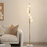 Exquisite 6-Light Globe Gold Curve Metal Floor Lamp Image - 6