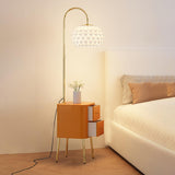 Exquisite Bedside Dome Floor Lamp with Storage Shelf Image - 4