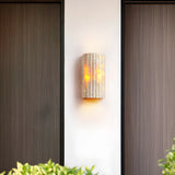 Exquisite Beige Cylinder Stone Exterior LED Wall Lamp Image - 14