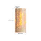 Exquisite Beige Cylinder Stone Exterior LED Wall Lamp #size