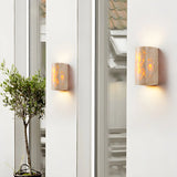 Exquisite Beige Cylinder Stone Exterior LED Wall Lamp Image - 2